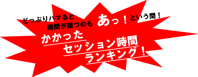 かかったセッション時間ランキング